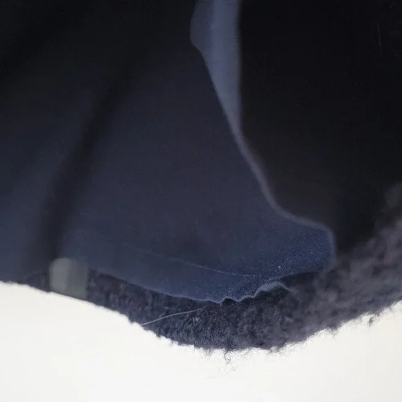 CLUB MONACO | Tweed Pencil Skirt Navy Wool Black Faux Leather Sz 12 - Picture 5 of 6